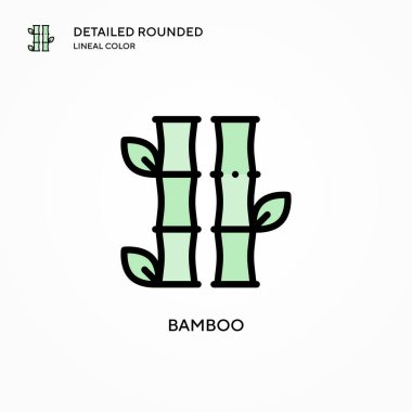 Bambu vektör simgesi. Modern vektör illüstrasyon kavramları. Düzenlemesi ve kişiselleştirmesi kolay.