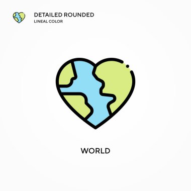 Dünya vektör simgesi. Modern vektör illüstrasyon kavramları. Düzenlemesi ve kişiselleştirmesi kolay.