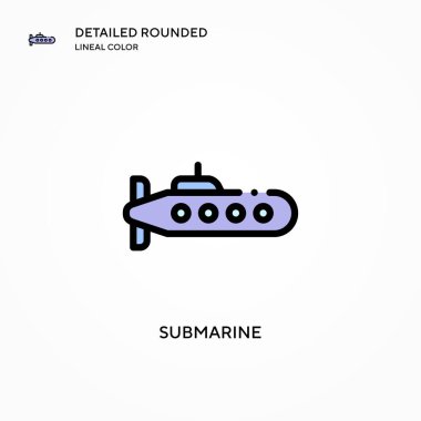 Denizaltı vektör simgesi. Modern vektör illüstrasyon kavramları. Düzenlemesi ve kişiselleştirmesi kolay.