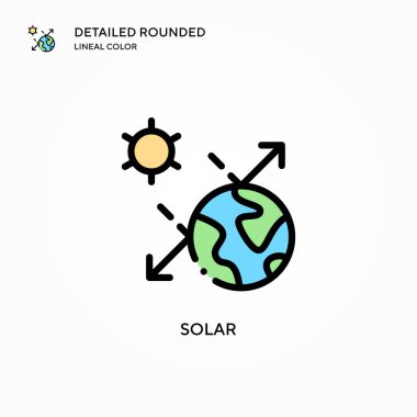 Güneş vektör simgesi. Modern vektör illüstrasyon kavramları. Düzenlemesi ve kişiselleştirmesi kolay.