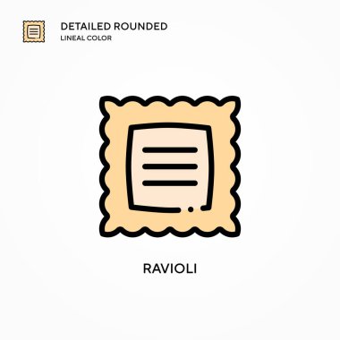 Ravioli vektör simgesi. Modern vektör illüstrasyon kavramları. Düzenlemesi ve kişiselleştirmesi kolay.