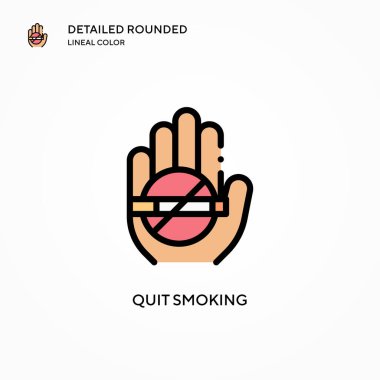 Sigara içmeyi bırak vektör simgesi. Modern vektör illüstrasyon kavramları. Düzenlemesi ve kişiselleştirmesi kolay.