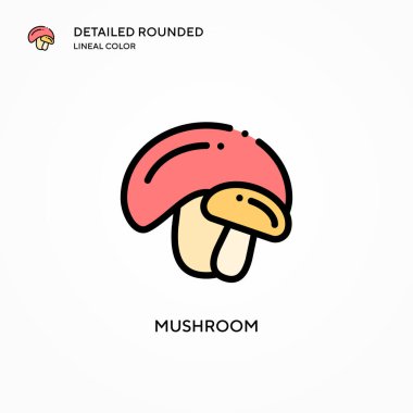 Mantar vektör simgesi. Modern vektör illüstrasyon kavramları. Düzenlemesi ve kişiselleştirmesi kolay.