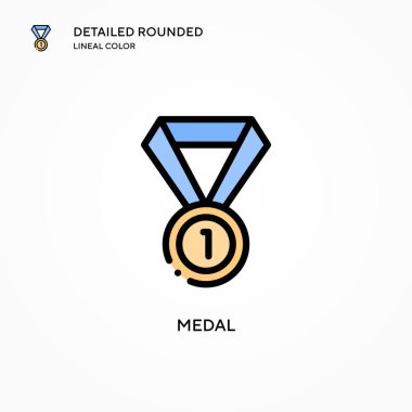 Madalya vektör simgesi. Modern vektör illüstrasyon kavramları. Düzenlemesi ve kişiselleştirmesi kolay.