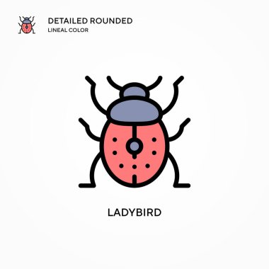 Uğur böceği vektör simgesi. Modern vektör illüstrasyon kavramları. Düzenlemesi ve kişiselleştirmesi kolay.