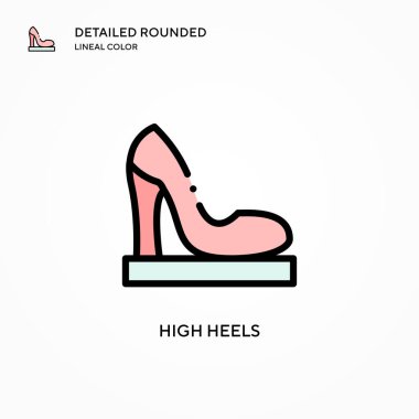 Yüksek topuklu vektör ikonu. Modern vektör illüstrasyon kavramları. Düzenlemesi ve kişiselleştirmesi kolay.