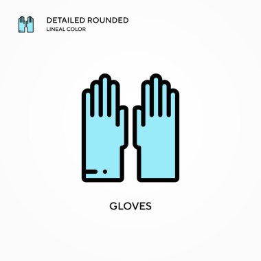 Eldiven vektör simgesi. Modern vektör illüstrasyon kavramları. Düzenlemesi ve kişiselleştirmesi kolay.
