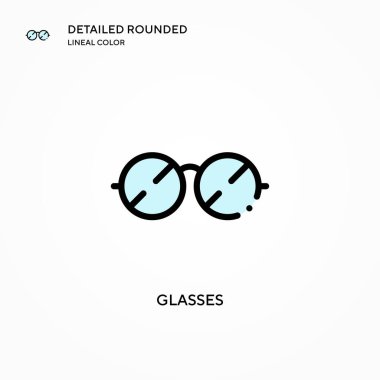 Gözlük vektör simgesi. Modern vektör illüstrasyon kavramları. Düzenlemesi ve kişiselleştirmesi kolay.