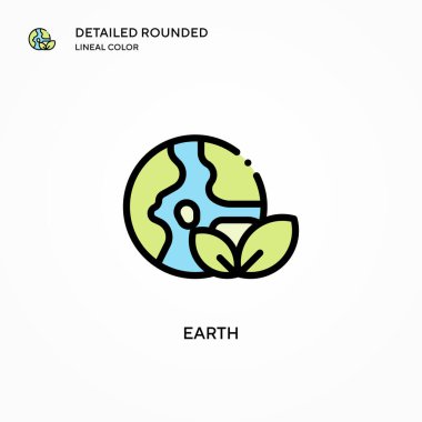 Dünya vektör simgesi. Modern vektör illüstrasyon kavramları. Düzenlemesi ve kişiselleştirmesi kolay.