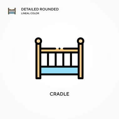 Beşik vektör simgesi. Modern vektör illüstrasyon kavramları. Düzenlemesi ve kişiselleştirmesi kolay.