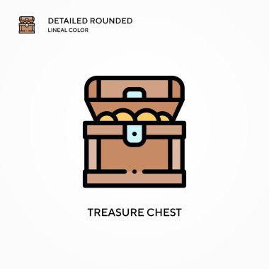 Hazine göğüs vektör simgesi. Modern vektör illüstrasyon kavramları. Düzenlemesi ve kişiselleştirmesi kolay.