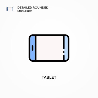 Tablet vektör simgesi. Modern vektör illüstrasyon kavramları. Düzenlemesi ve kişiselleştirmesi kolay.