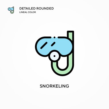 Şnorkelli vektör simgesi. Modern vektör illüstrasyon kavramları. Düzenlemesi ve kişiselleştirmesi kolay.