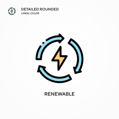 Yenilenebilir vektör simgesi. Modern vektör illüstrasyon kavramları. Düzenlemesi ve kişiselleştirmesi kolay.