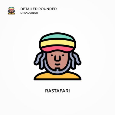 Rastafari vektör simgesi. Modern vektör illüstrasyon kavramları. Düzenlemesi ve kişiselleştirmesi kolay.