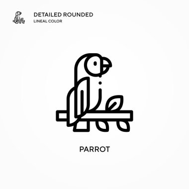 Papağan vektör simgesi. Modern vektör illüstrasyon kavramları. Düzenlemesi ve kişiselleştirmesi kolay.