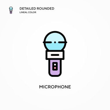 Mikrofon vektör simgesi. Modern vektör illüstrasyon kavramları. Düzenlemesi ve kişiselleştirmesi kolay.