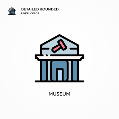 Müze vektör simgesi. Modern vektör illüstrasyon kavramları. Düzenlemesi ve kişiselleştirmesi kolay.