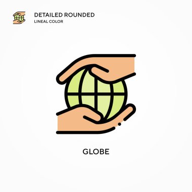 Dünya vektör simgesi. Modern vektör illüstrasyon kavramları. Düzenlemesi ve kişiselleştirmesi kolay.