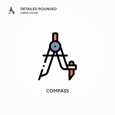 Pusula vektör simgesi. Modern vektör illüstrasyon kavramları. Düzenlemesi ve kişiselleştirmesi kolay.