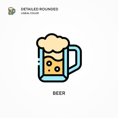 Bira vektör simgesi. Modern vektör illüstrasyon kavramları. Düzenlemesi ve kişiselleştirmesi kolay.