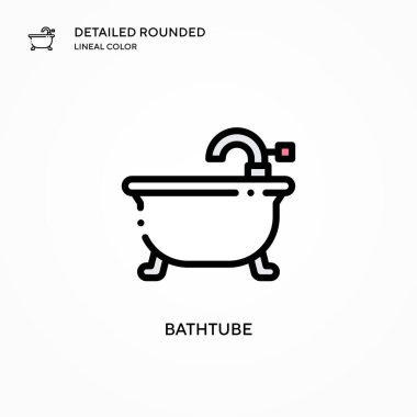 Banyo tüpü vektör simgesi. Modern vektör illüstrasyon kavramları. Düzenlemesi ve kişiselleştirmesi kolay.