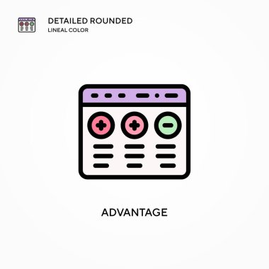 Avantaj vektör simgesi. Modern vektör illüstrasyon kavramları. Düzenlemesi ve kişiselleştirmesi kolay.