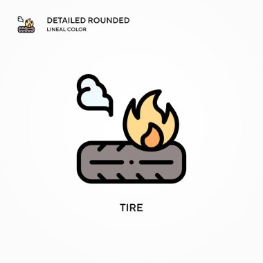 Lastik vektör simgesi. Modern vektör illüstrasyon kavramları. Düzenlemesi ve kişiselleştirmesi kolay.