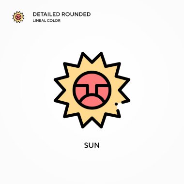 Güneş vektör simgesi. Modern vektör illüstrasyon kavramları. Düzenlemesi ve kişiselleştirmesi kolay.