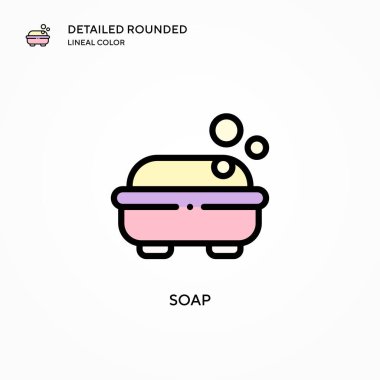 Sabun vektör ikonu. Modern vektör illüstrasyon kavramları. Düzenlemesi ve kişiselleştirmesi kolay.