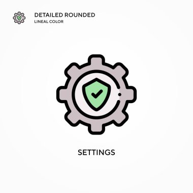 Ayarlar vektör simgesi. Modern vektör illüstrasyon kavramları. Düzenlemesi ve kişiselleştirmesi kolay.
