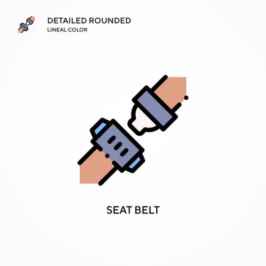 Emniyet kemeri vektör simgesi. Modern vektör illüstrasyon kavramları. Düzenlemesi ve kişiselleştirmesi kolay.