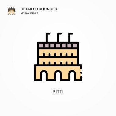 Pitti vektör simgesi. Modern vektör illüstrasyon kavramları. Düzenlemesi ve kişiselleştirmesi kolay.
