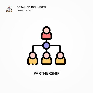 Ortaklık vektör simgesi. Modern vektör illüstrasyon kavramları. Düzenlemesi ve kişiselleştirmesi kolay.