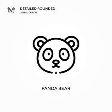 Panda ayı vektör simgesi. Modern vektör illüstrasyon kavramları. Düzenlemesi ve kişiselleştirmesi kolay.