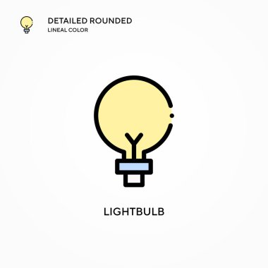 Ampul vektör simgesi. Modern vektör illüstrasyon kavramları. Düzenlemesi ve kişiselleştirmesi kolay.