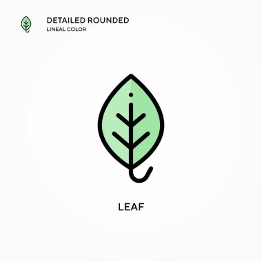 Yaprak vektör simgesi. Modern vektör illüstrasyon kavramları. Düzenlemesi ve kişiselleştirmesi kolay.