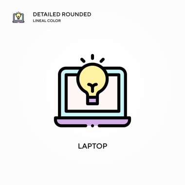 Laptop vektör simgesi. Modern vektör illüstrasyon kavramları. Düzenlemesi ve kişiselleştirmesi kolay.