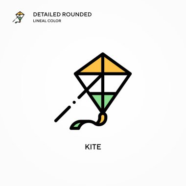 Uçurtma vektör simgesi. Modern vektör illüstrasyon kavramları. Düzenlemesi ve kişiselleştirmesi kolay.