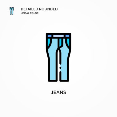 Kot pantolon vektör ikonu. Modern vektör illüstrasyon kavramları. Düzenlemesi ve kişiselleştirmesi kolay.