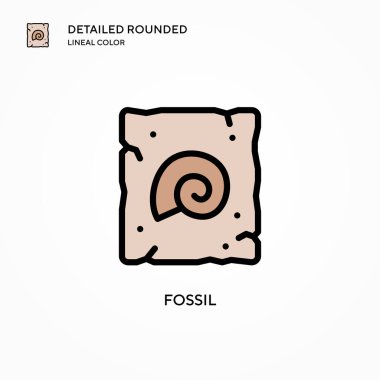 Fosil vektör simgesi. Modern vektör illüstrasyon kavramları. Düzenlemesi ve kişiselleştirmesi kolay.