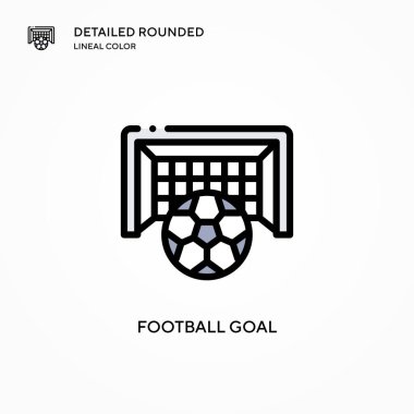 Futbol gol vektör simgesi. Modern vektör illüstrasyon kavramları. Düzenlemesi ve kişiselleştirmesi kolay.