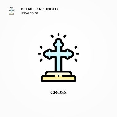 Vektör simgesi çapraz. Modern vektör illüstrasyon kavramları. Düzenlemesi ve kişiselleştirmesi kolay.