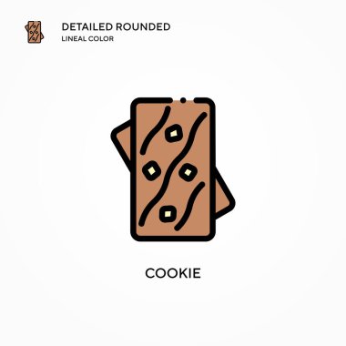 Kurabiye vektör simgesi. Modern vektör illüstrasyon kavramları. Düzenlemesi ve kişiselleştirmesi kolay.