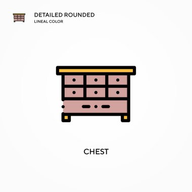 Göğüs vektör simgesi. Modern vektör illüstrasyon kavramları. Düzenlemesi ve kişiselleştirmesi kolay.