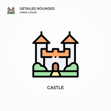 Castle vektör simgesi. Modern vektör illüstrasyon kavramları. Düzenlemesi ve kişiselleştirmesi kolay.