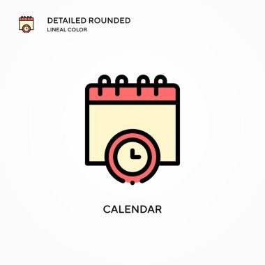 Takvim vektör simgesi. Modern vektör illüstrasyon kavramları. Düzenlemesi ve kişiselleştirmesi kolay.