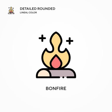 Şenlik ateşi vektör simgesi. Modern vektör illüstrasyon kavramları. Düzenlemesi ve kişiselleştirmesi kolay.