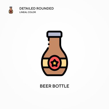 Bira şişesi vektör simgesi. Modern vektör illüstrasyon kavramları. Düzenlemesi ve kişiselleştirmesi kolay.