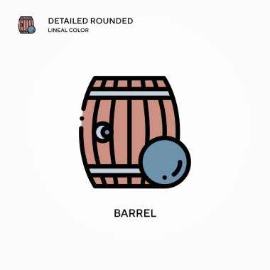 Namlu vektör ikonu. Modern vektör illüstrasyon kavramları. Düzenlemesi ve kişiselleştirmesi kolay.